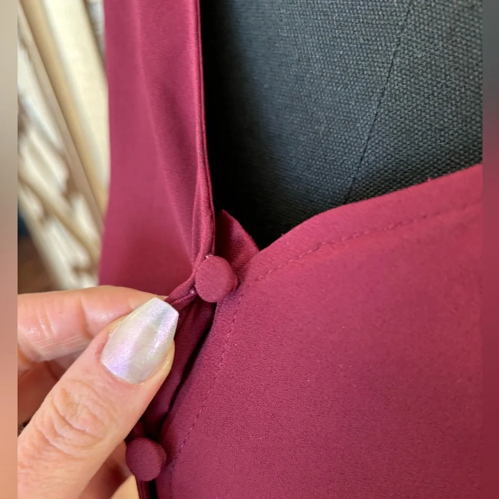 NWOT | Vince Camuto Blouse Bell Sleeves | Large | Burgundy - Picture 4 of 7